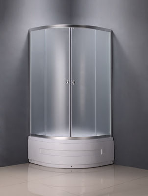 Bingkai Aluminium Perak Frameless Corner Shower Enclosures