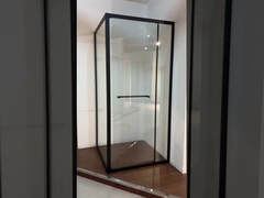 6/8mm Tempered Glass And Alum Frame Black Square Kamar mandi modern