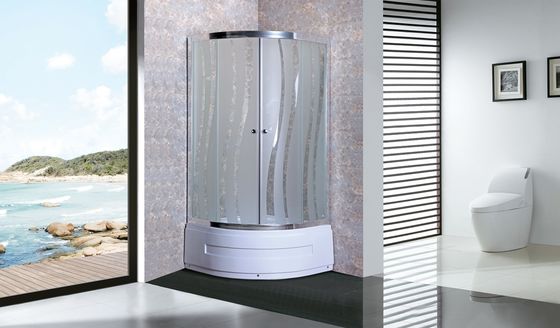 1000 × 1000 × 2000mm Kamar Mandi Kaca Shower Enclosure Bingkai Aluminium Perak