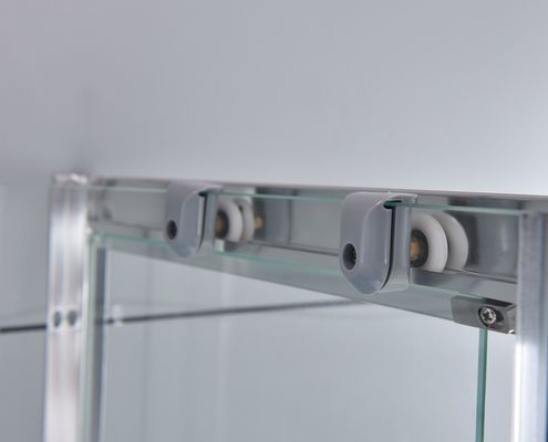 Chrome Aluminium Corner Enclosure Shower Enclosure Kaca Bening 5mm