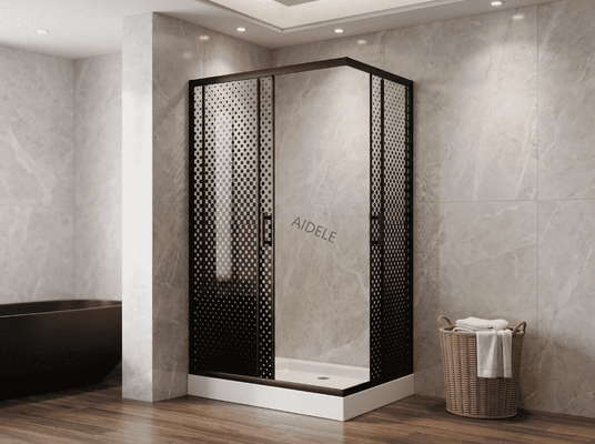 Pegangan Stainless Steel Mudah Dipasang Penutup Kaca Shower Kamar Mandi dengan Baki